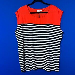 NWT Plus size Calvin Klein Striped Blouse